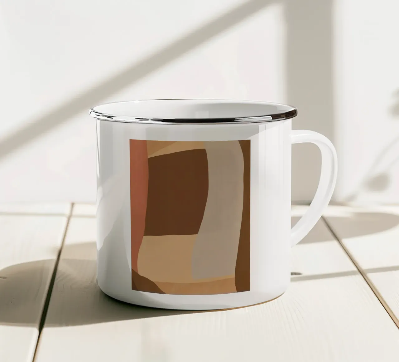 Aardetint abstract 02 emaille mok van Little Dean