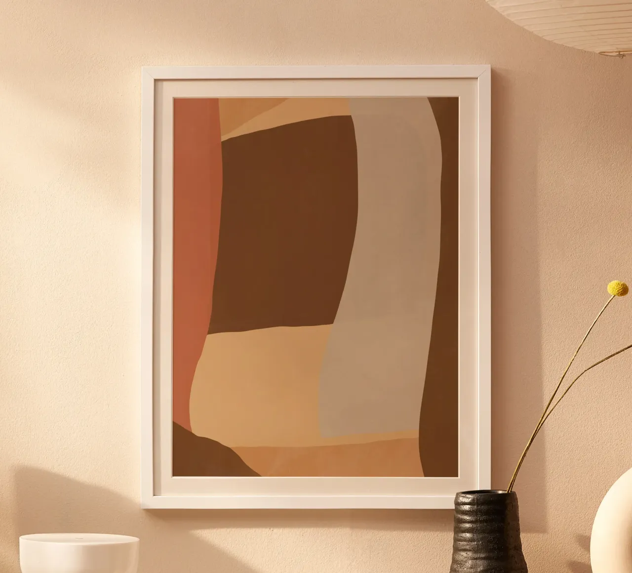 Aardetint abstract 02 poster met aluminium frame van Little Dean