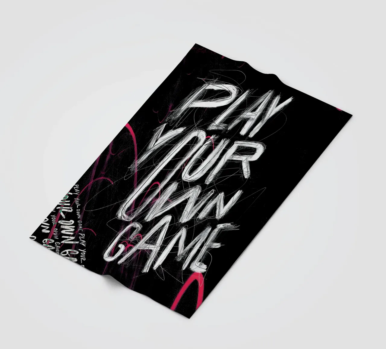 PLAY YOUR OWN GAME coperta in pile da Type & Tape
