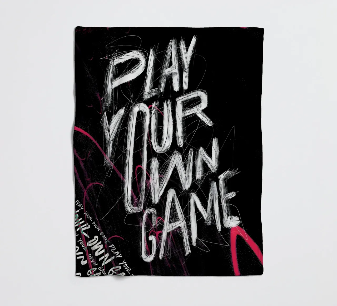 PLAY YOUR OWN GAME coperta in pile da Type & Tape