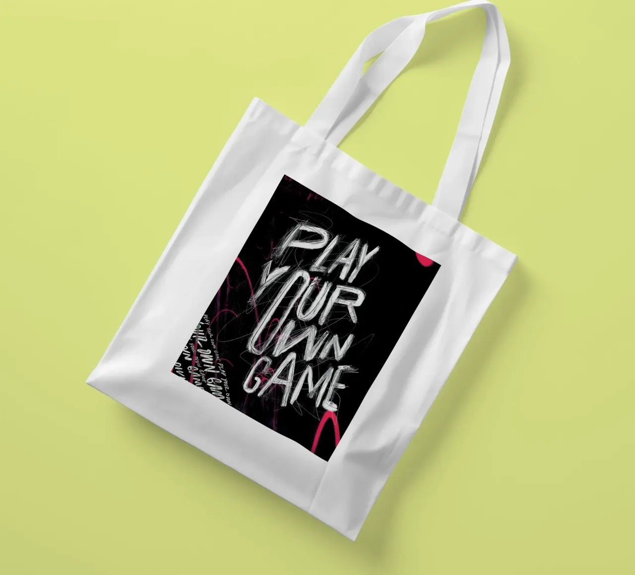 PLAY YOUR OWN GAME borsa in juta da Type & Tape