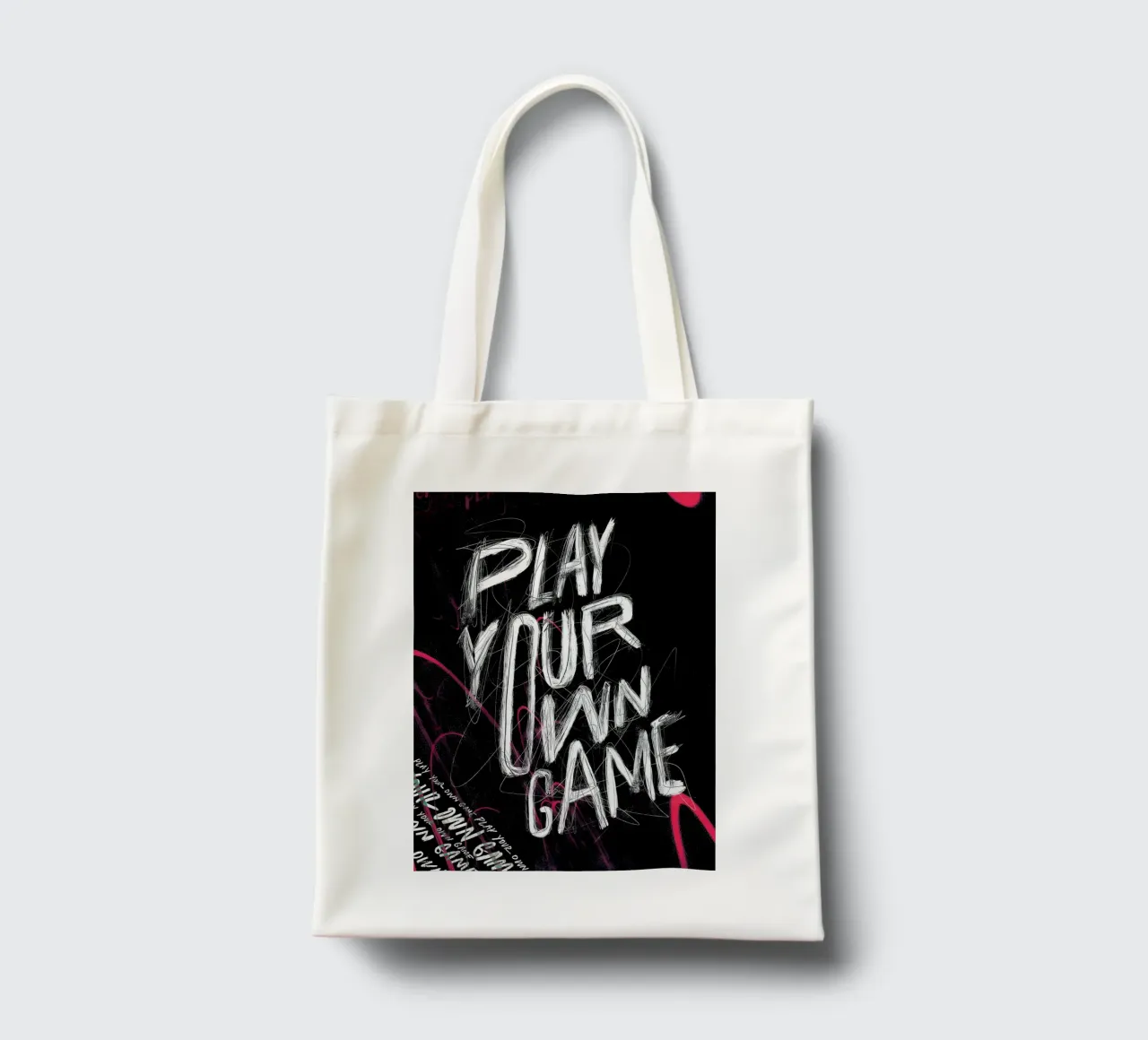 PLAY YOUR OWN GAME borsa in juta da Type & Tape