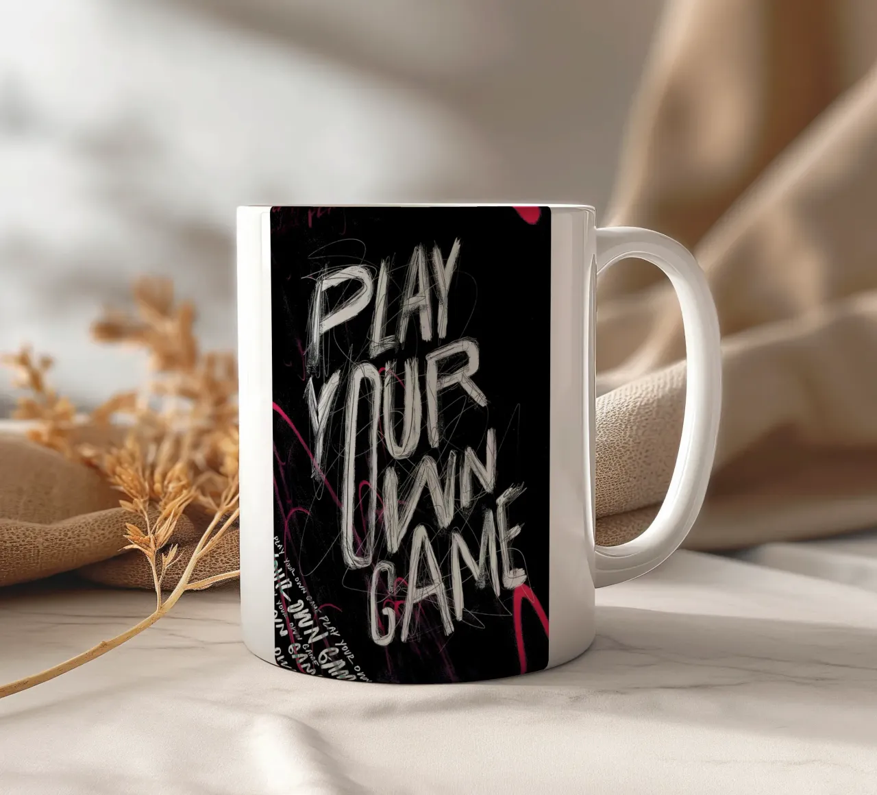 PLAY YOUR OWN GAME tazza in ceramica da Type & Tape