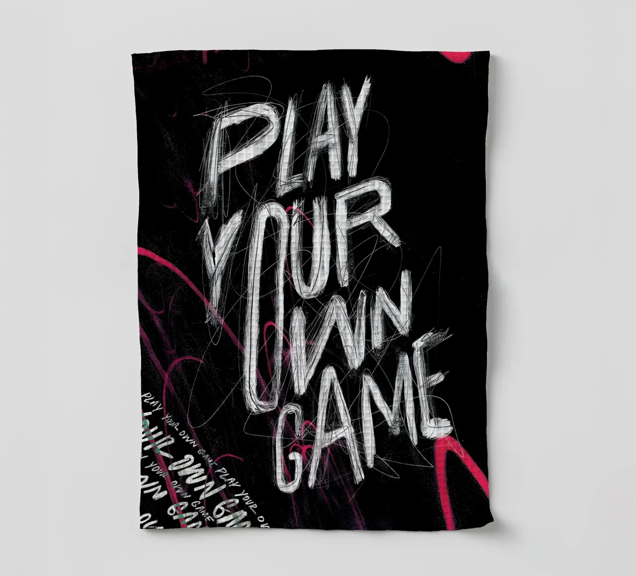 PLAY YOUR OWN GAME canovaccio da cucina da Type & Tape