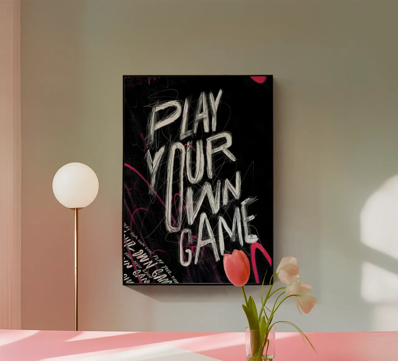 PLAY YOUR OWN GAME plexiglass da Type & Tape