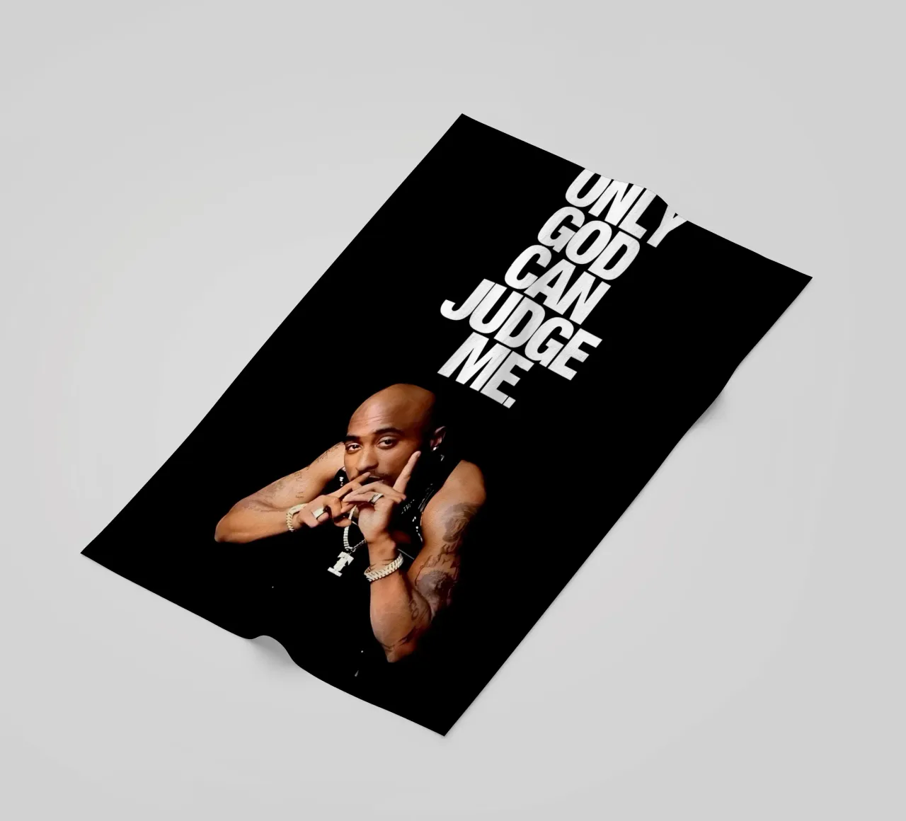 ONLY GOD CAN JUDGE ME telo mare da Type & Tape