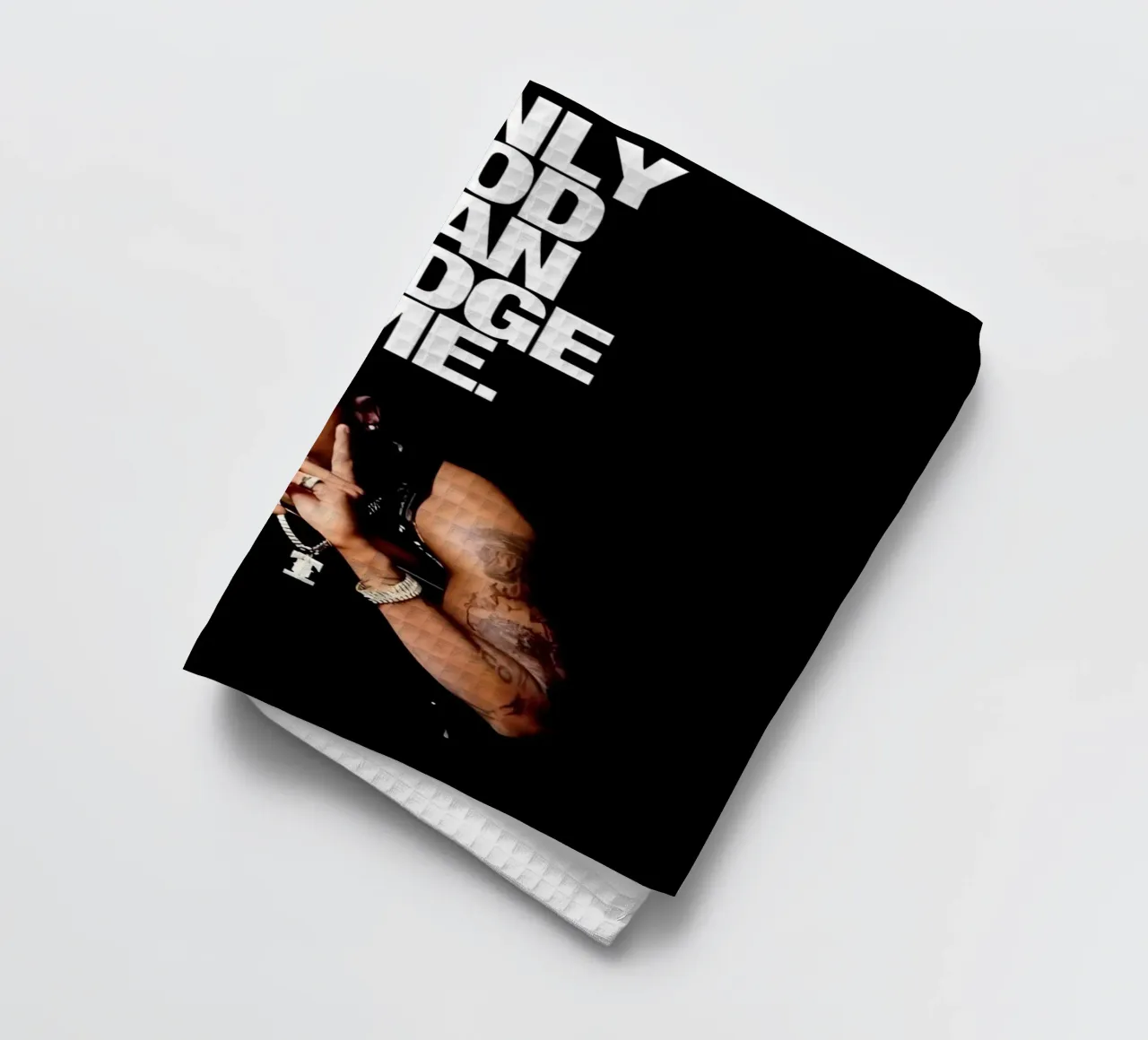 ONLY GOD CAN JUDGE ME canovaccio da cucina da Type & Tape