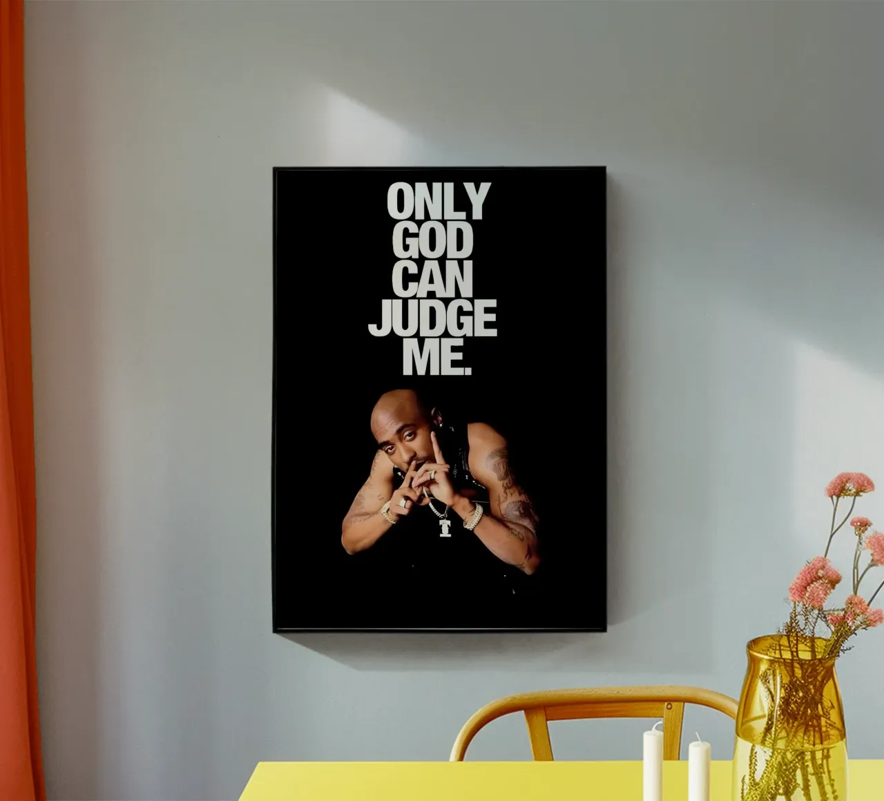 ONLY GOD CAN JUDGE ME plexiglass da Type & Tape