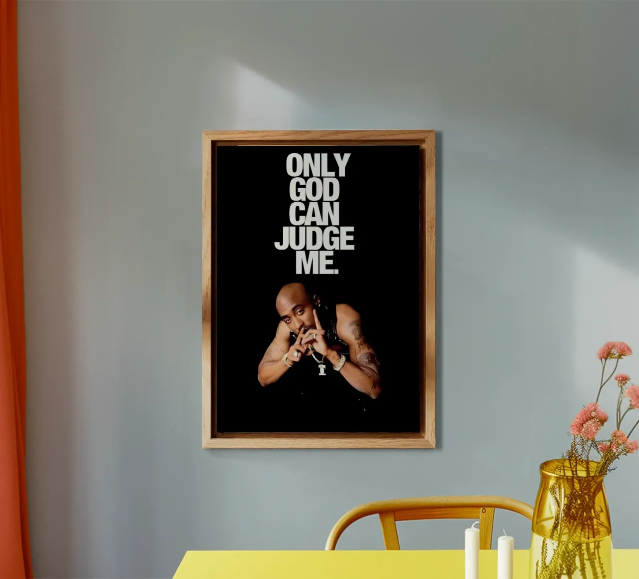 ONLY GOD CAN JUDGE ME alluminio dibond da Type & Tape
