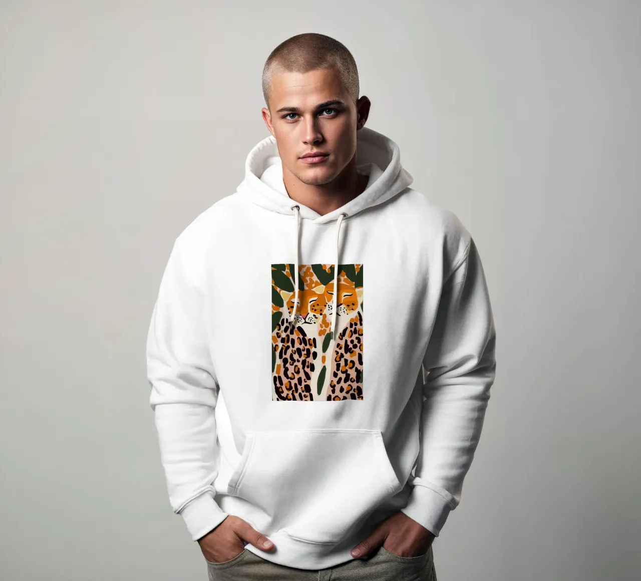 Cuddling Leopards felpa con cappuccio da treechild