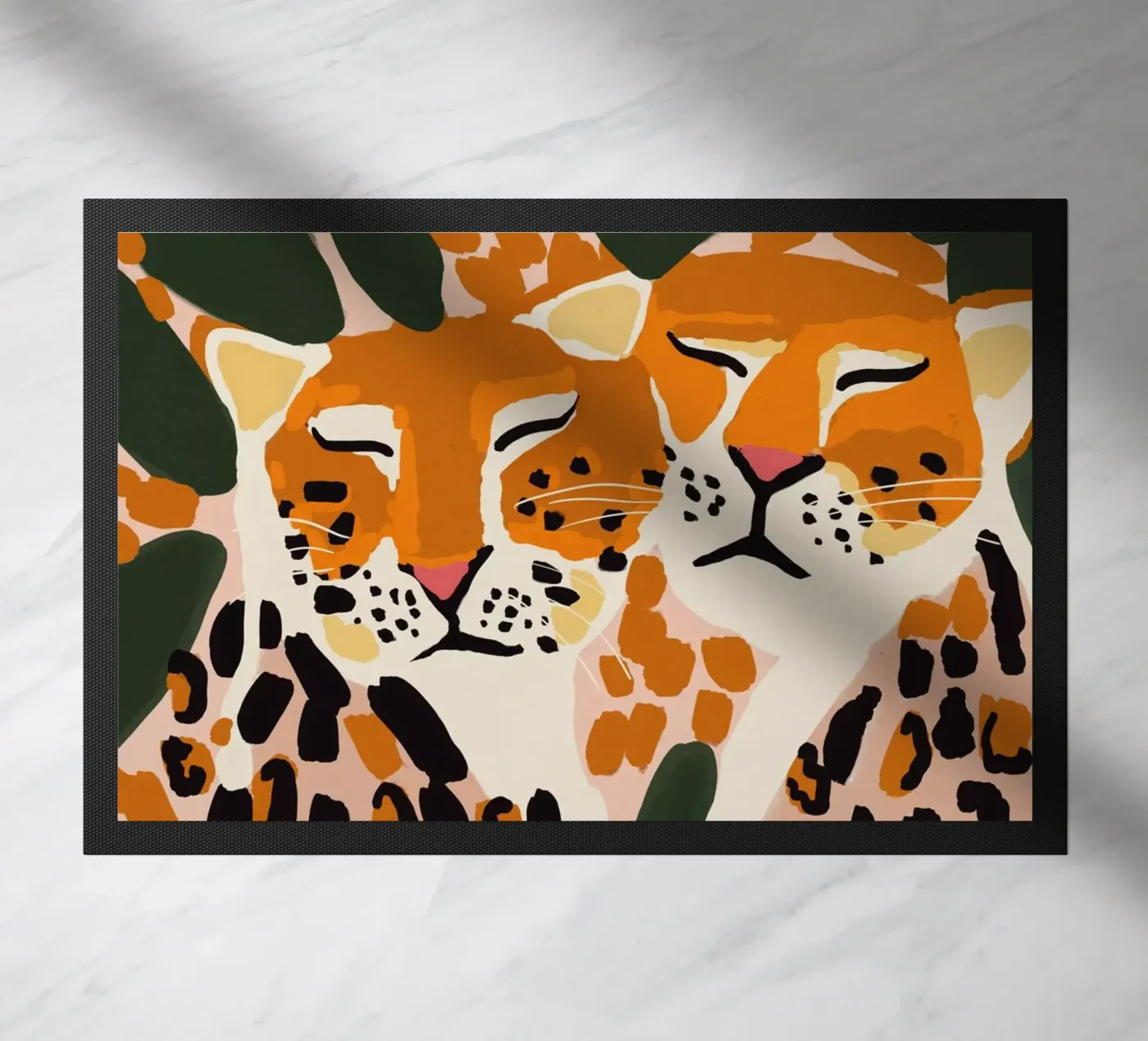 Cuddling Leopards deurmat van treechild