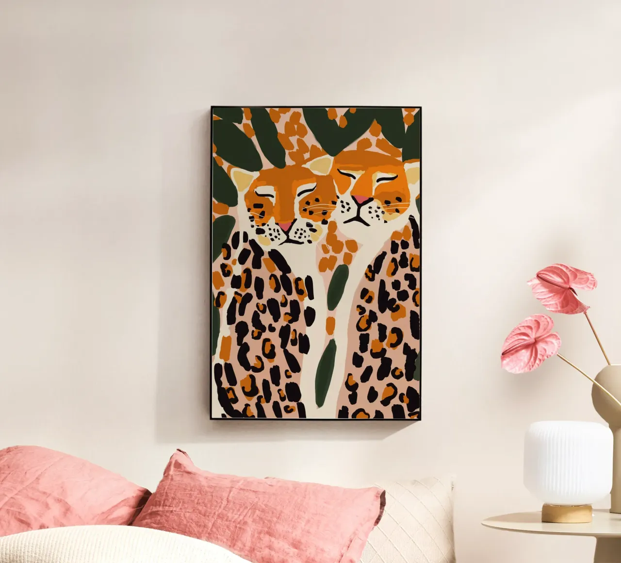 Cuddling Leopards acryl van treechild