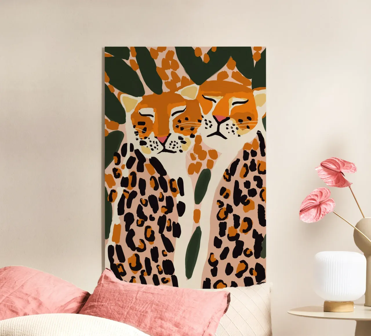 Cuddling Leopards acryl van treechild