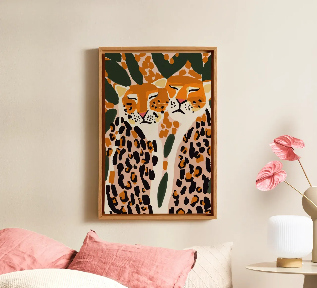Cuddling Leopards canvas by treechild