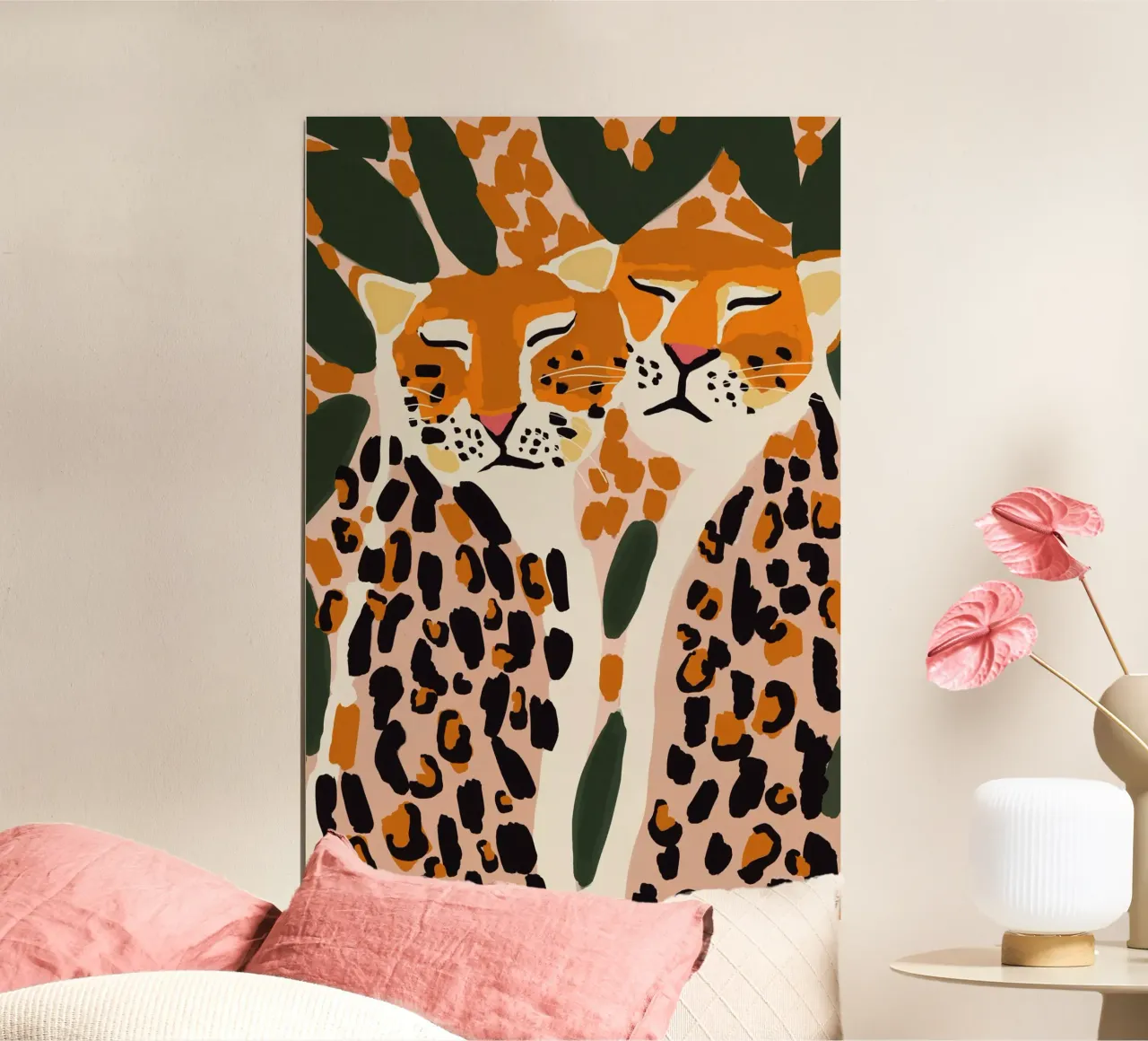 Cuddling Leopards carta hahnemühle da treechild