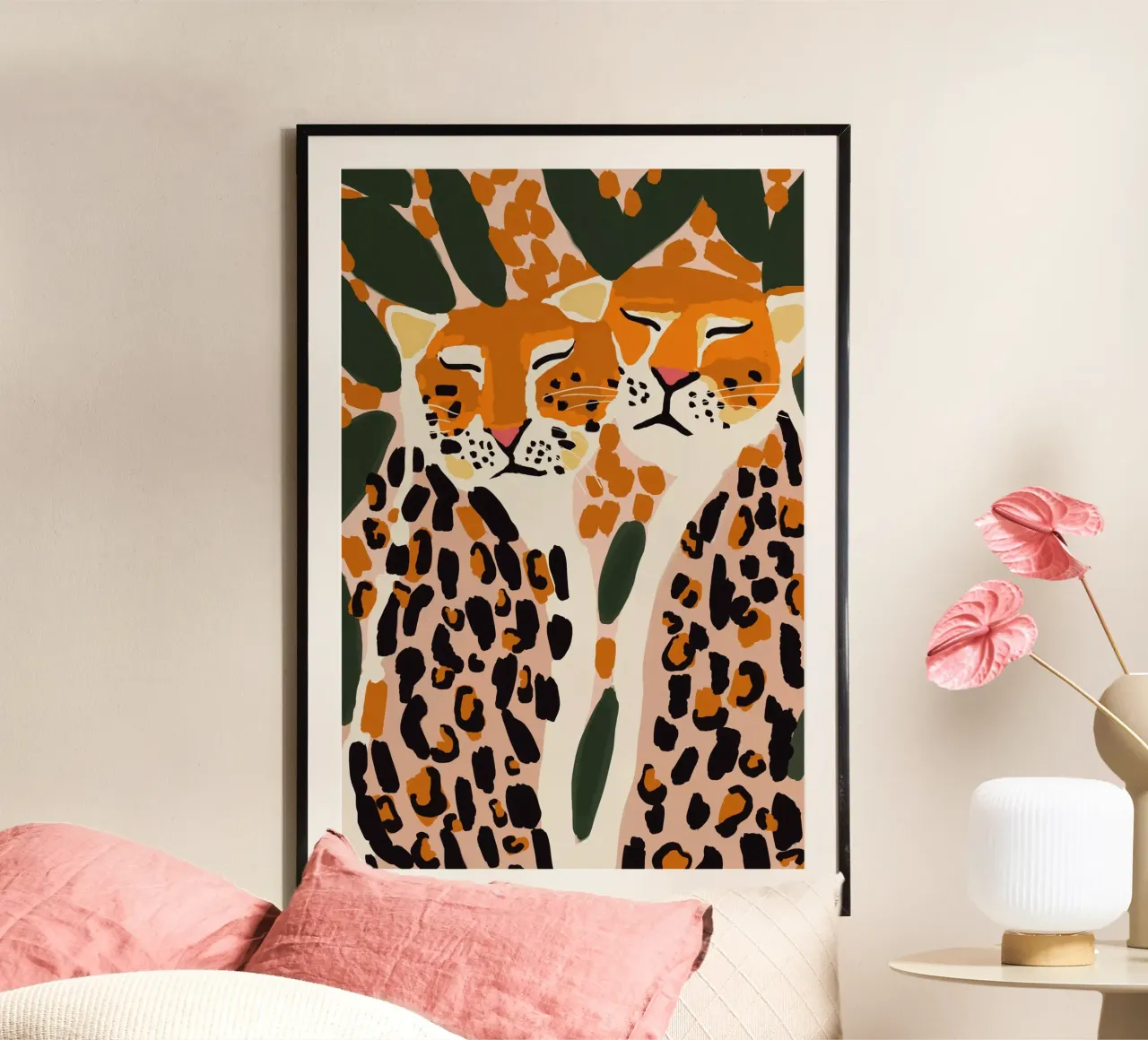 Cuddling Leopards carta hahnemühle da treechild