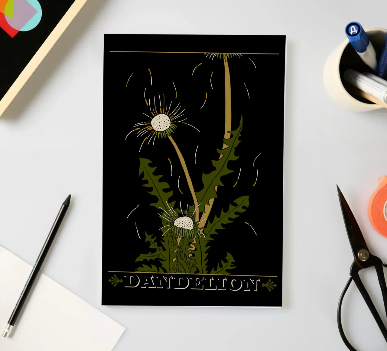 Dandelion seedheads notebook by TijanaArtStudio88
