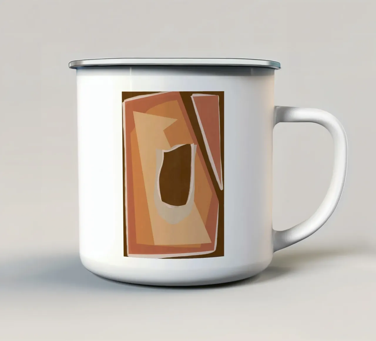 Aardetint abstract 04 emaille mok van Little Dean