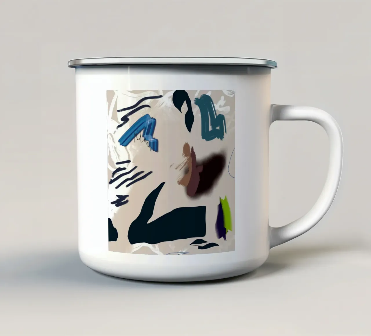 Gemengde media abstract emaille mok van Little Dean