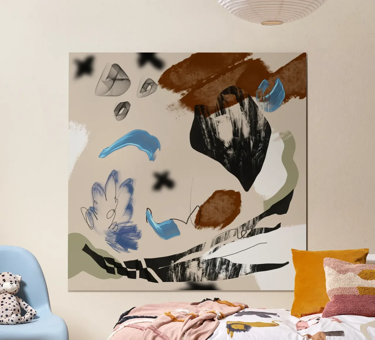 Mixed media abstract 02 poster by Little Dean