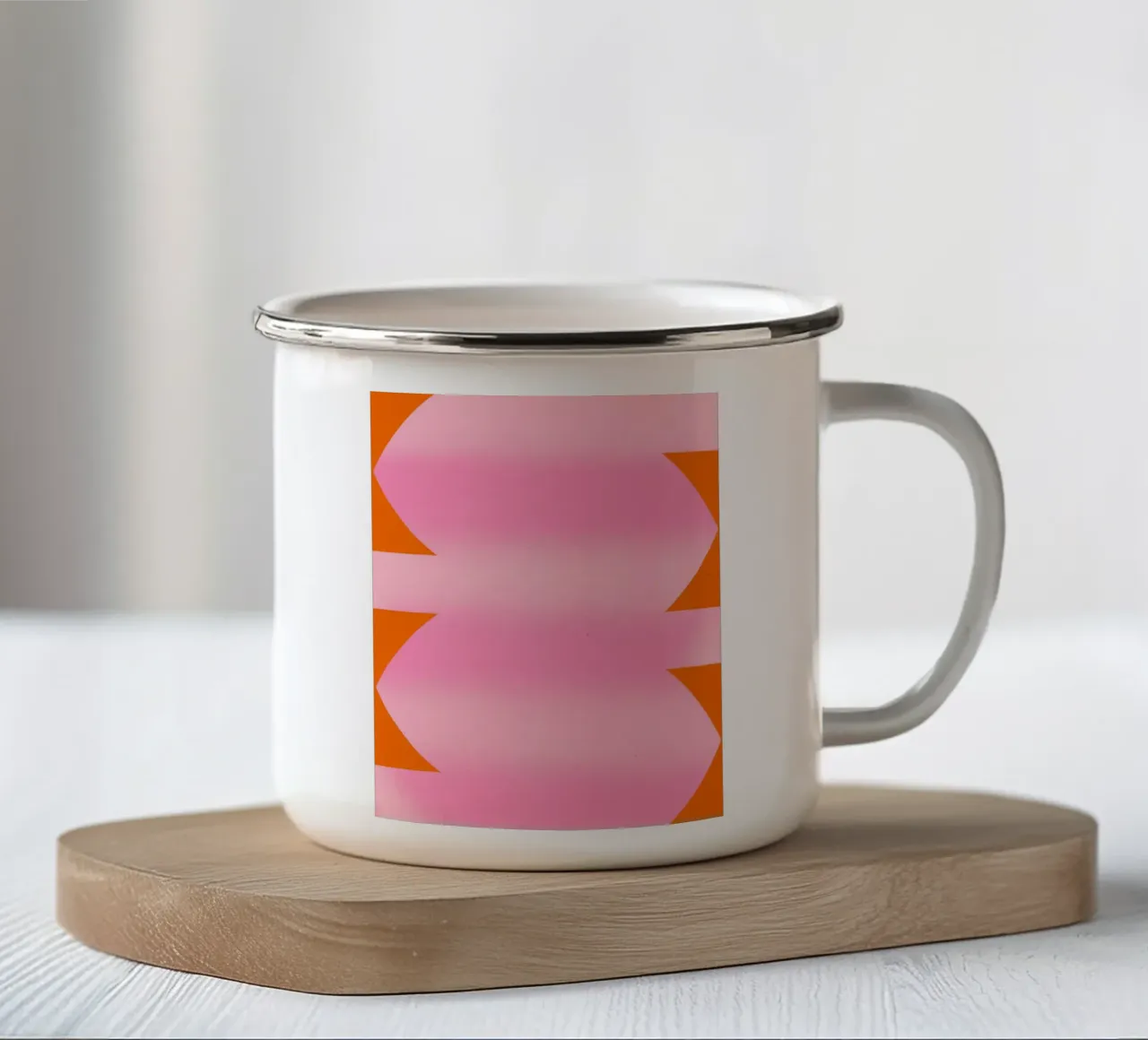 Striscia rosa sfumata tazza in smalto da Little Dean