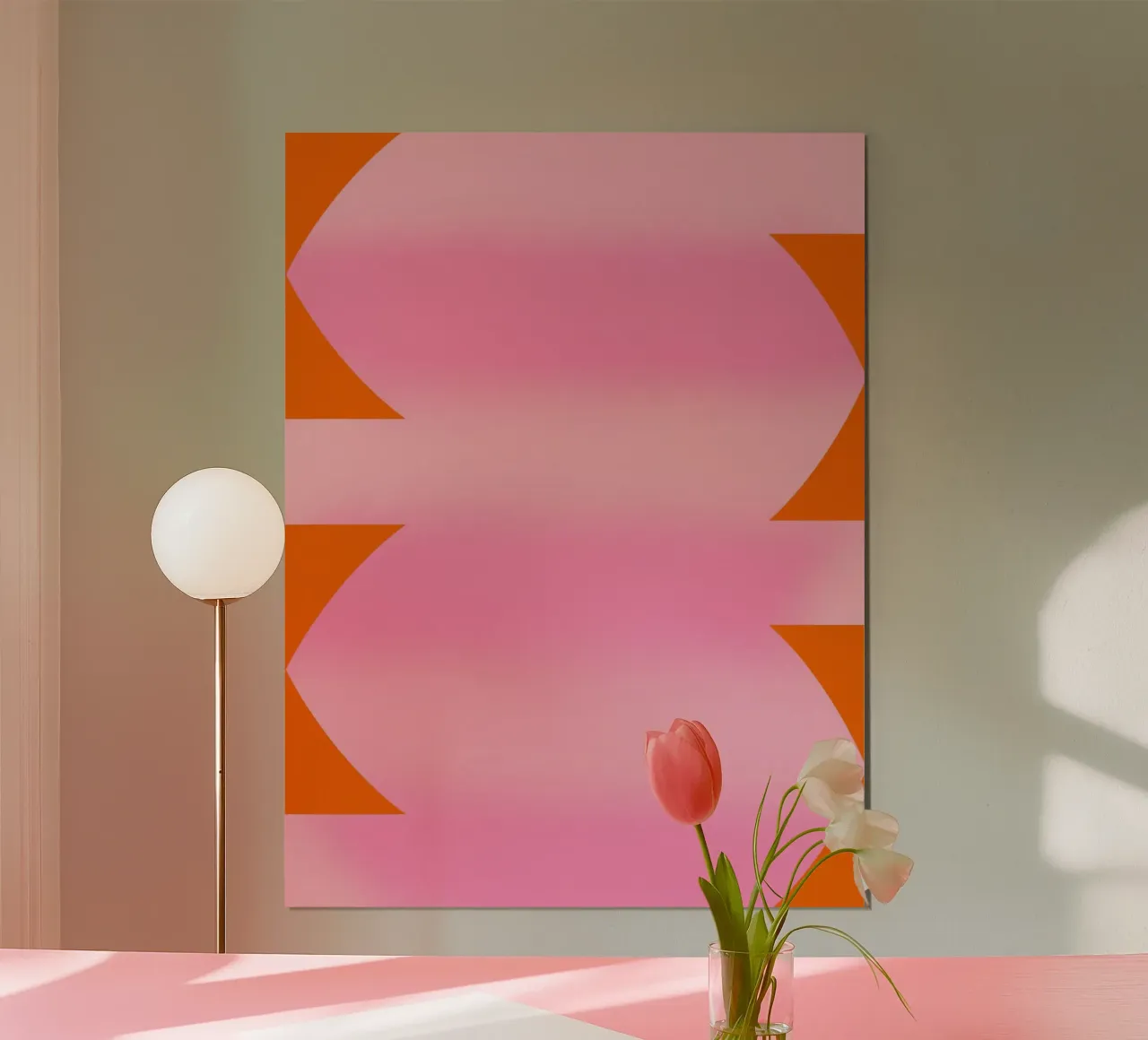 Striscia rosa sfumata poster con telaio in plastica da Little Dean