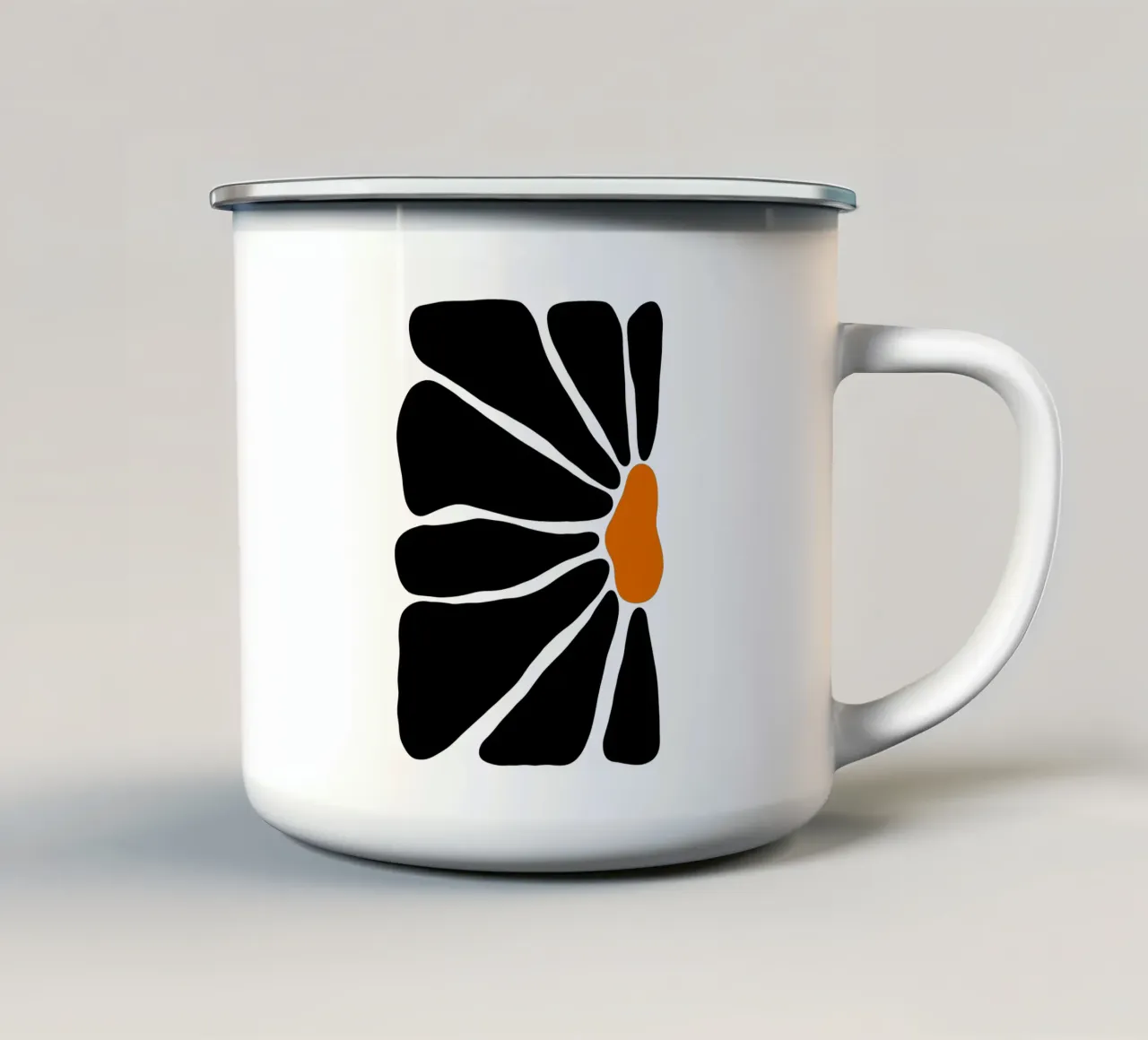 Black large half flower tazza in smalto da TijanaArtStudio88