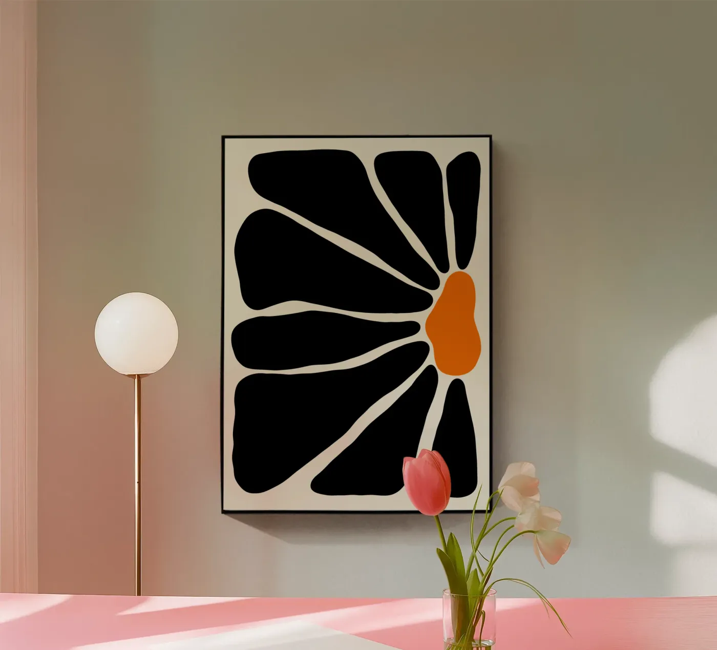 Black large half flower plexiglass da TijanaArtStudio88