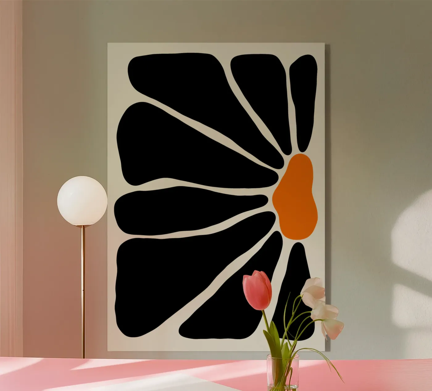 Black large half flower plexiglass da TijanaArtStudio88