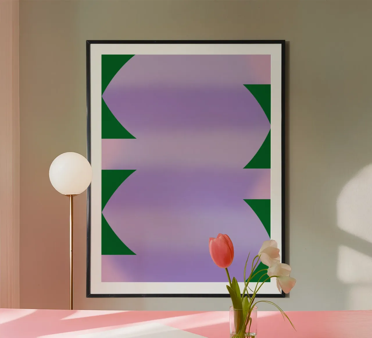 Striscia viola sfumata poster con telaio in plastica da Little Dean
