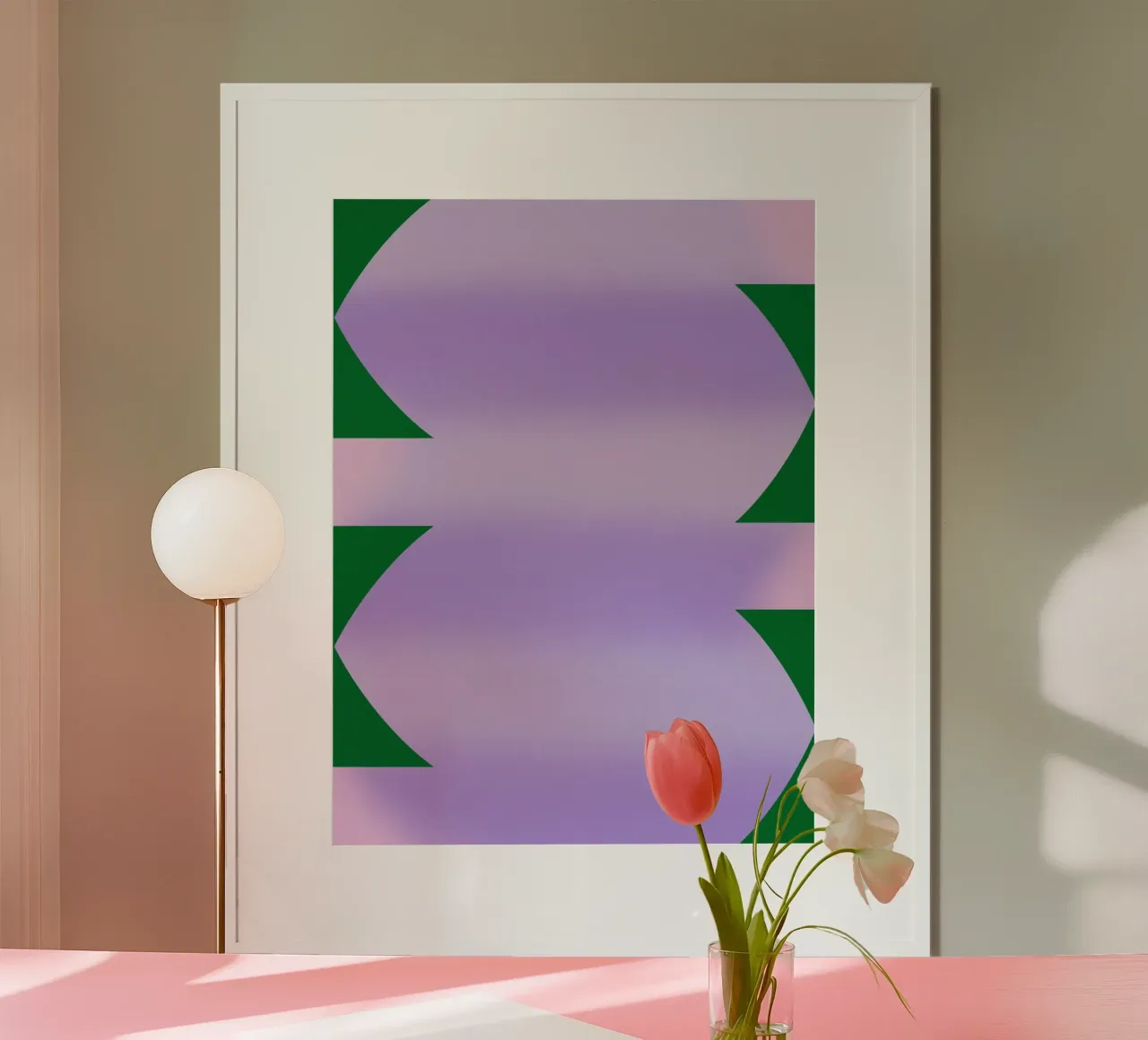 Striscia viola sfumata poster con telaio in plastica da Little Dean