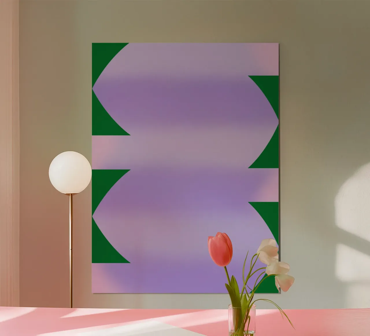 Striscia viola sfumata poster con telaio in plastica da Little Dean