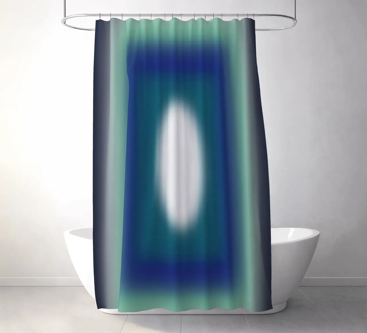 Blaue Rahmen Duschvorhang von Little Dean