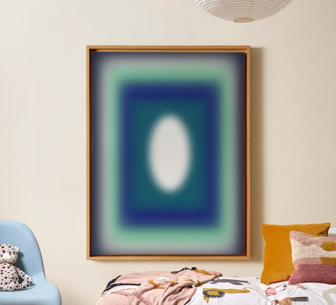 Blauwe frames canvas met Baklijst van Little Dean