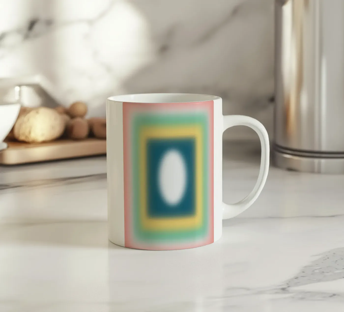 Opposites frames ceramic mug by Little Dean
