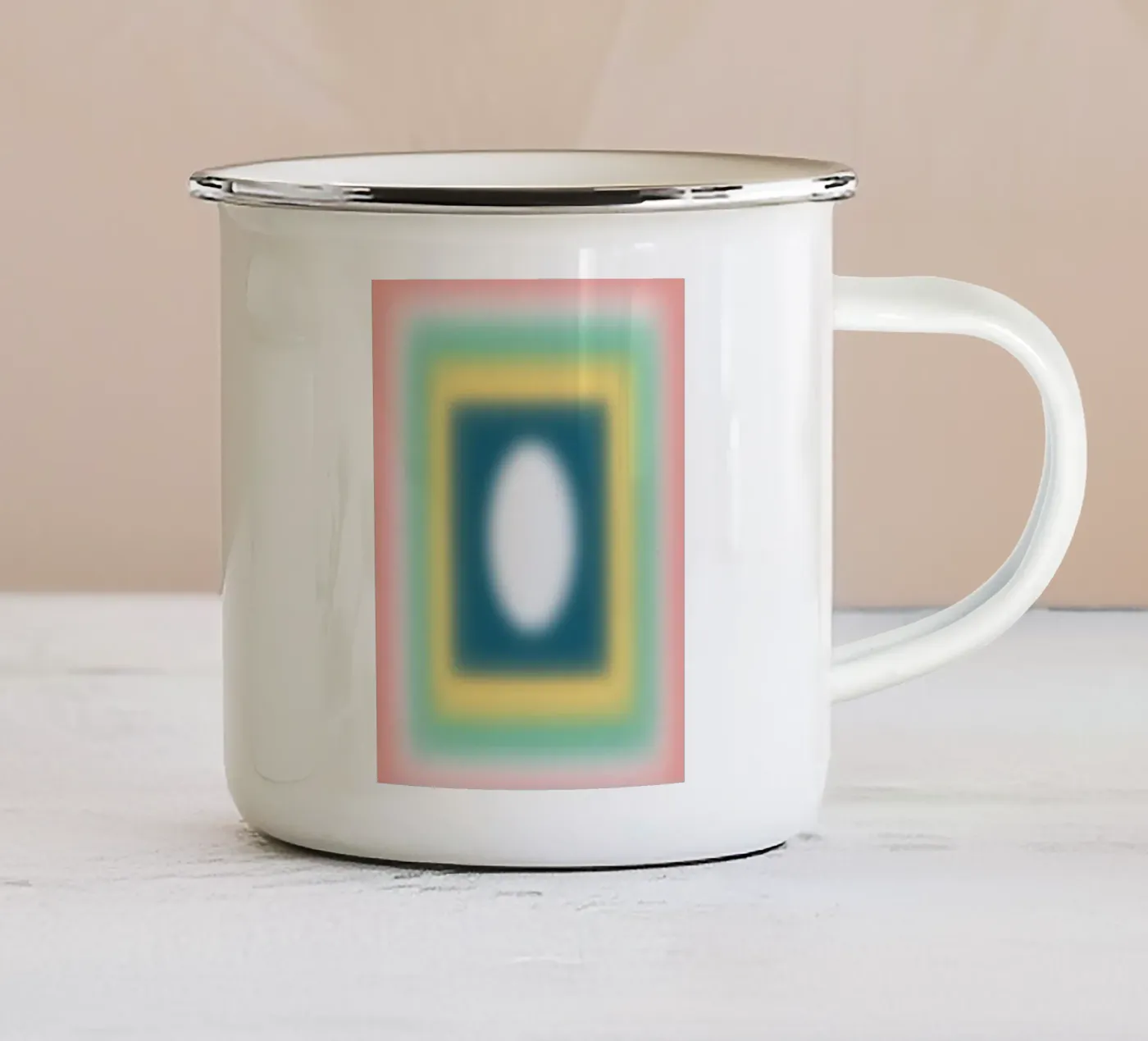 Opposites frames enamel mug by Little Dean