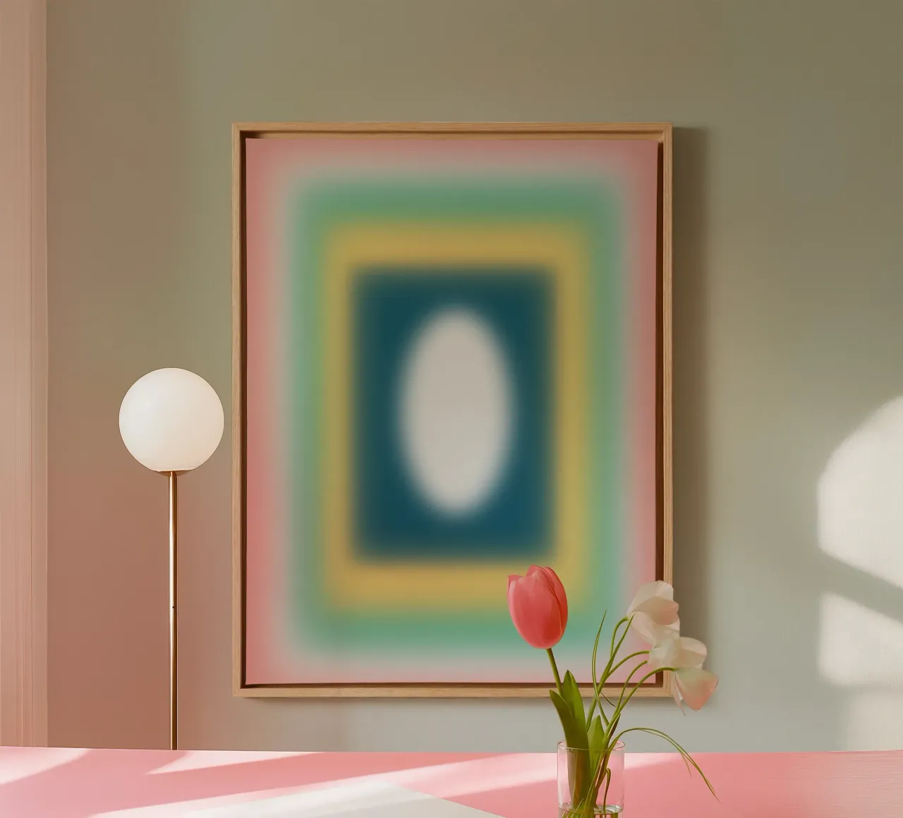 Tegenovergestelde frames canvas met Baklijst van Little Dean
