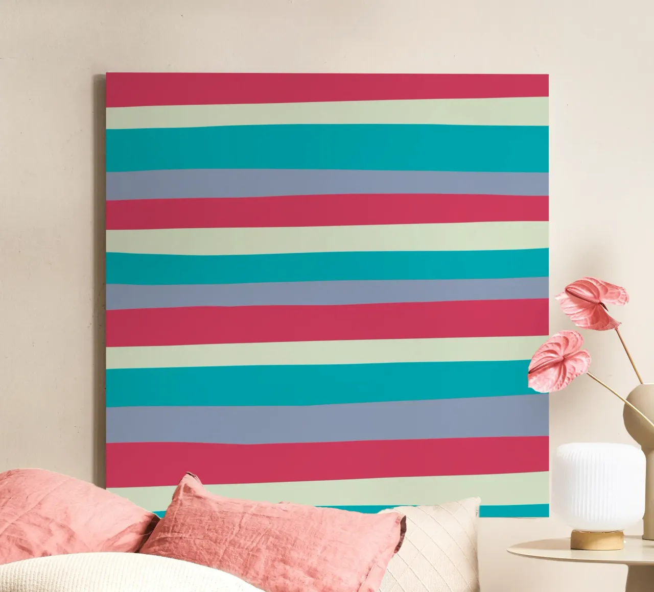 Strisce colorate var 3 tela con Cornice a cassetta da Little Dean