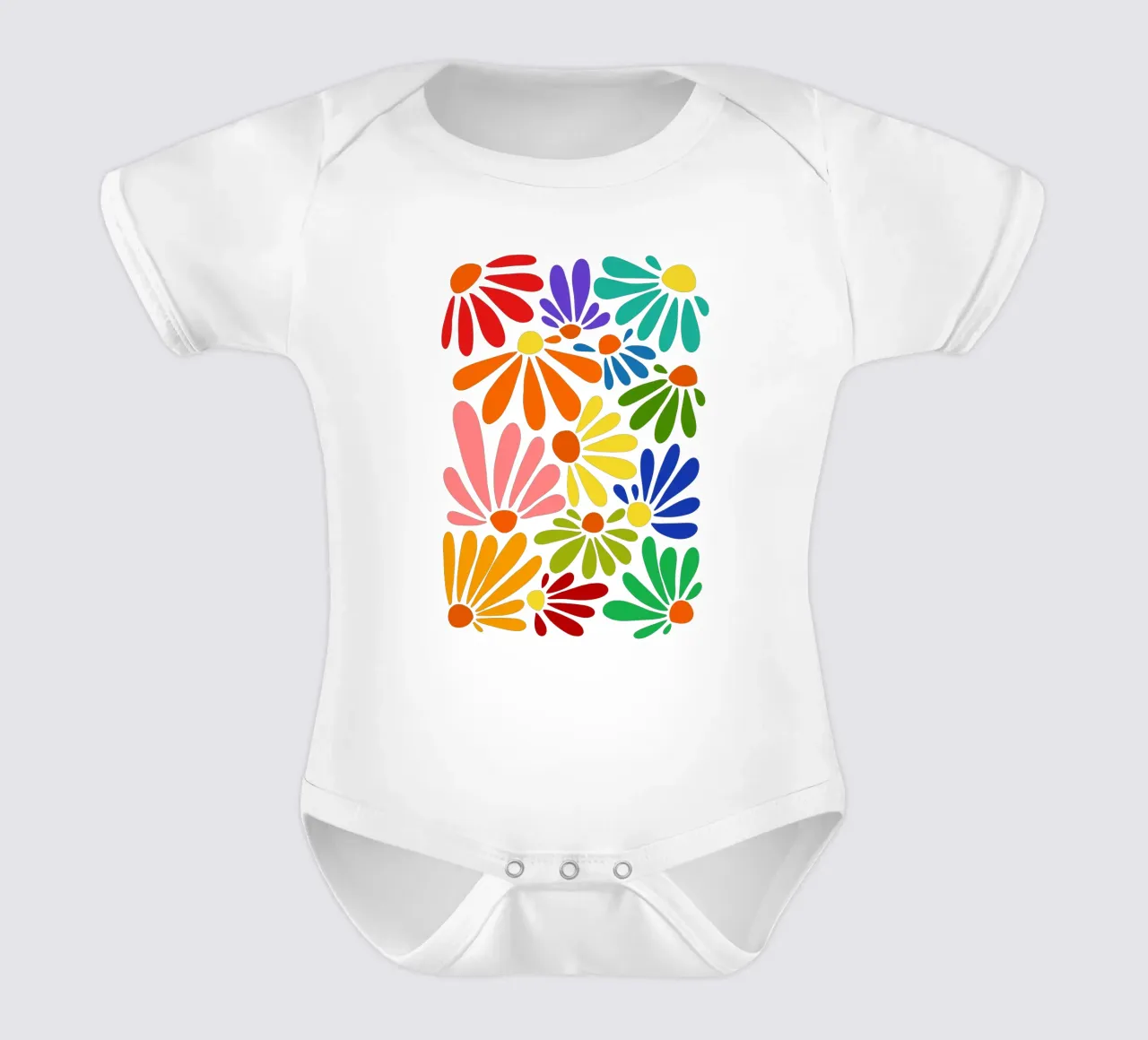 Colorful blooming body neonato maniche corte da TijanaArtStudio88
