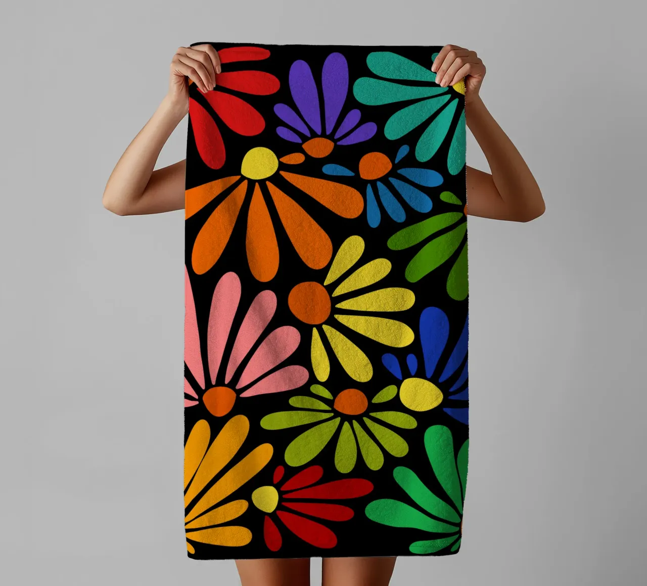 Colorful blooming towel by TijanaArtStudio88