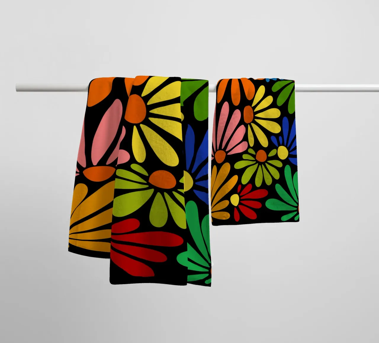Colorful blooming towel by TijanaArtStudio88