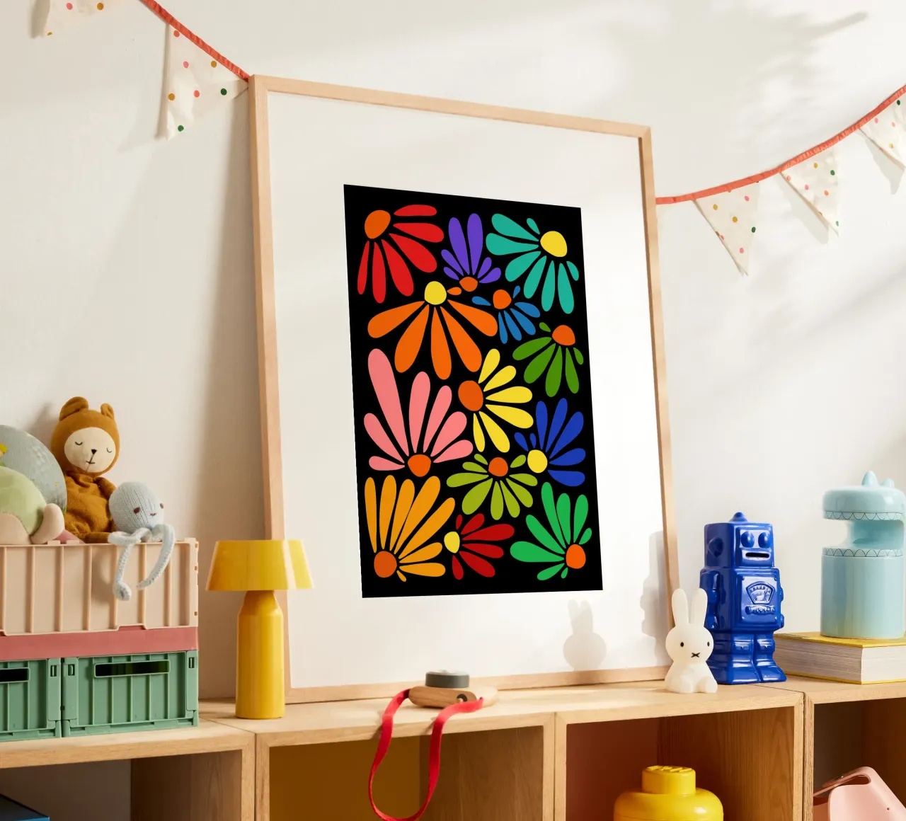 Colorful blooming poster con telaio in plastica da TijanaArtStudio88