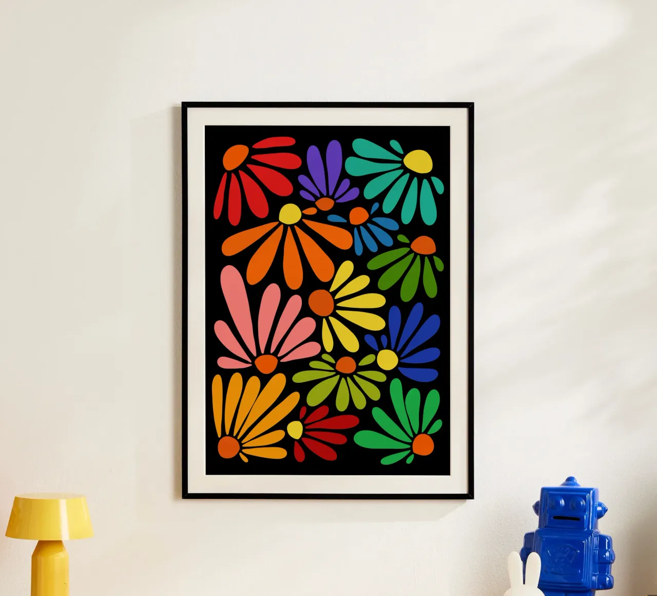Colorful blooming poster con telaio in plastica da TijanaArtStudio88