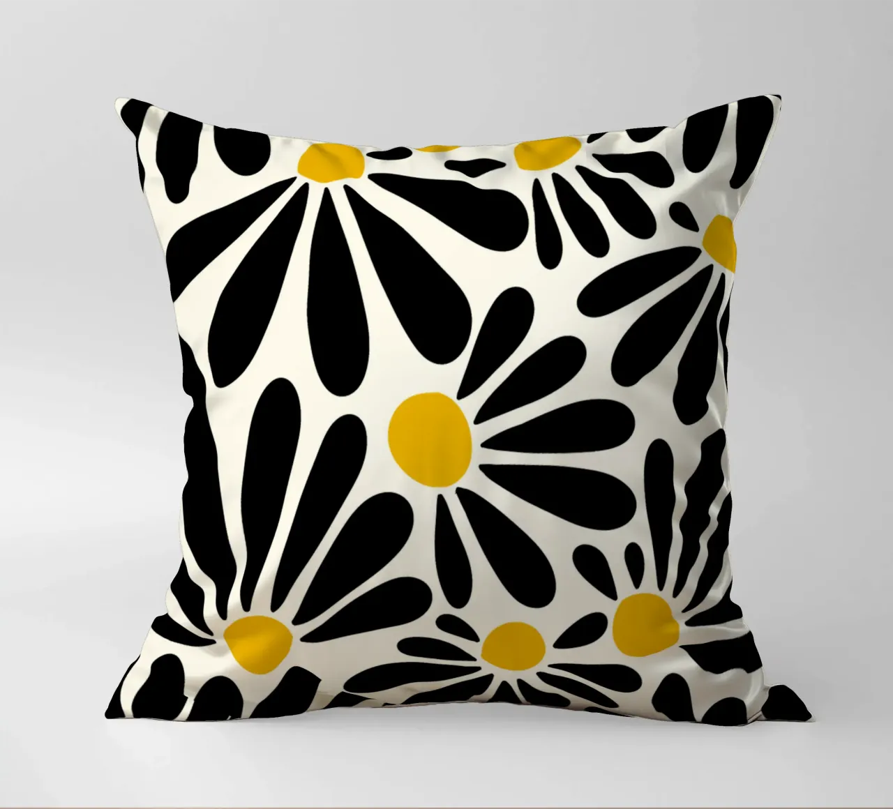 Black petals flowers cuscino da TijanaArtStudio88