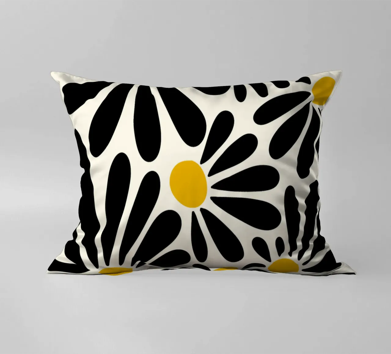 Black petals flowers cuscino da TijanaArtStudio88