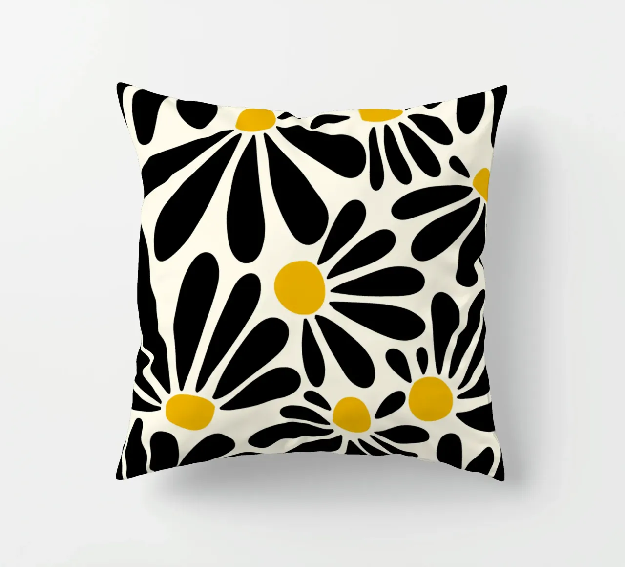 Black petals flowers cuscino da TijanaArtStudio88