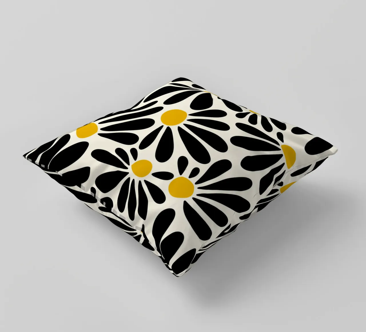 Black petals flowers cuscino da TijanaArtStudio88