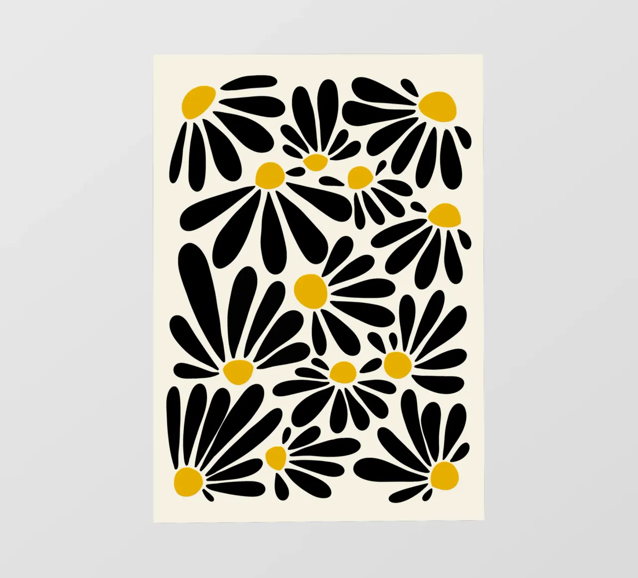 Black petals flowers telo in pvc da TijanaArtStudio88