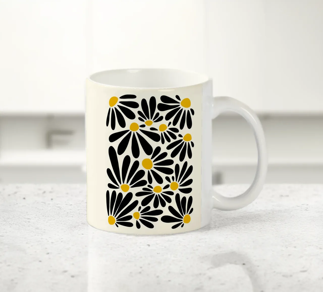 Black petals flowers tazza in ceramica da TijanaArtStudio88