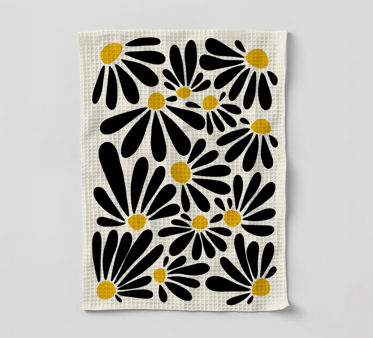 Black petals flowers torchon de TijanaArtStudio88